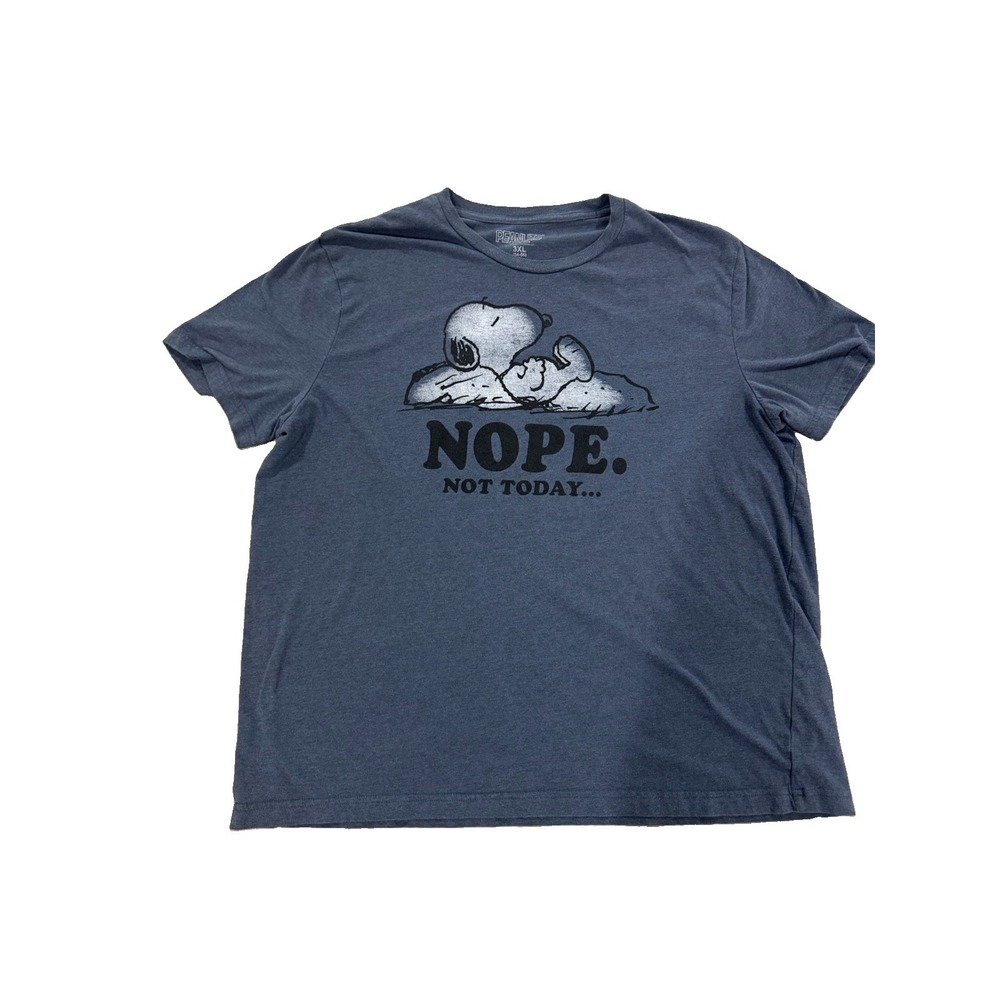 Peanuts Snoopy Men's T-Shirt Blue Graphic Nope Not Today 3XL